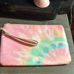Stoney Clover Lane Tie Dye Pouch 11x8 with wristlet strap
